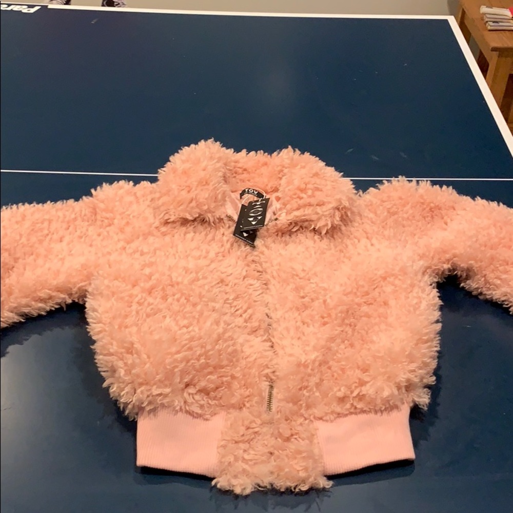 NWT TOV LA pink fluffy Coat